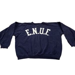 Vintage E.N.U.F. USA Crewneck Sweatshirt Small Navy